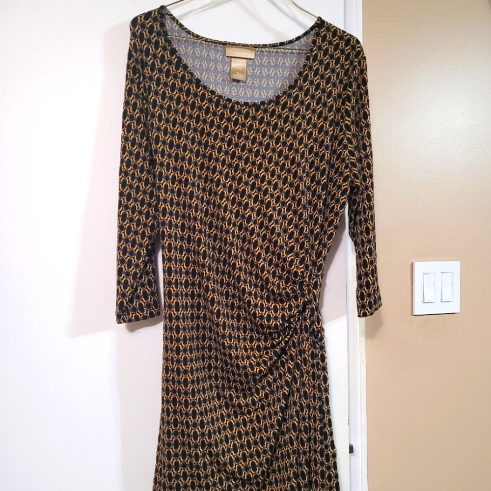 Black, gold and grey wrap dress. Size 16/18